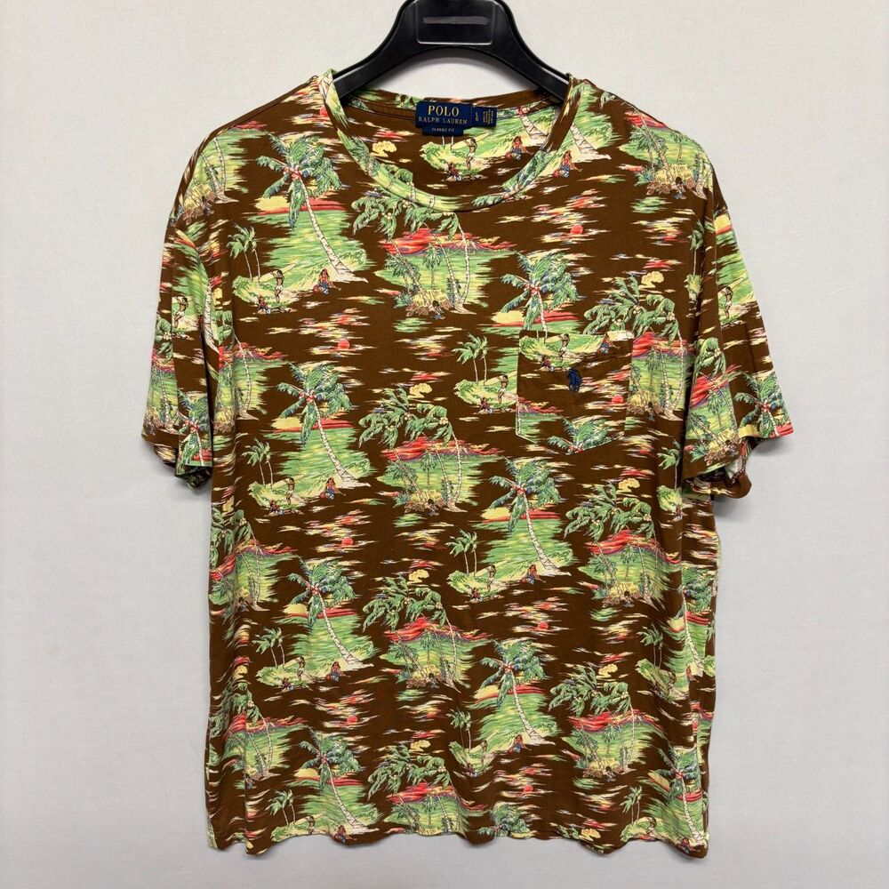 Polo Ralph Lauren Classic Fit Hawaiian Beach T-Shirt Tee Men Large D130 -11